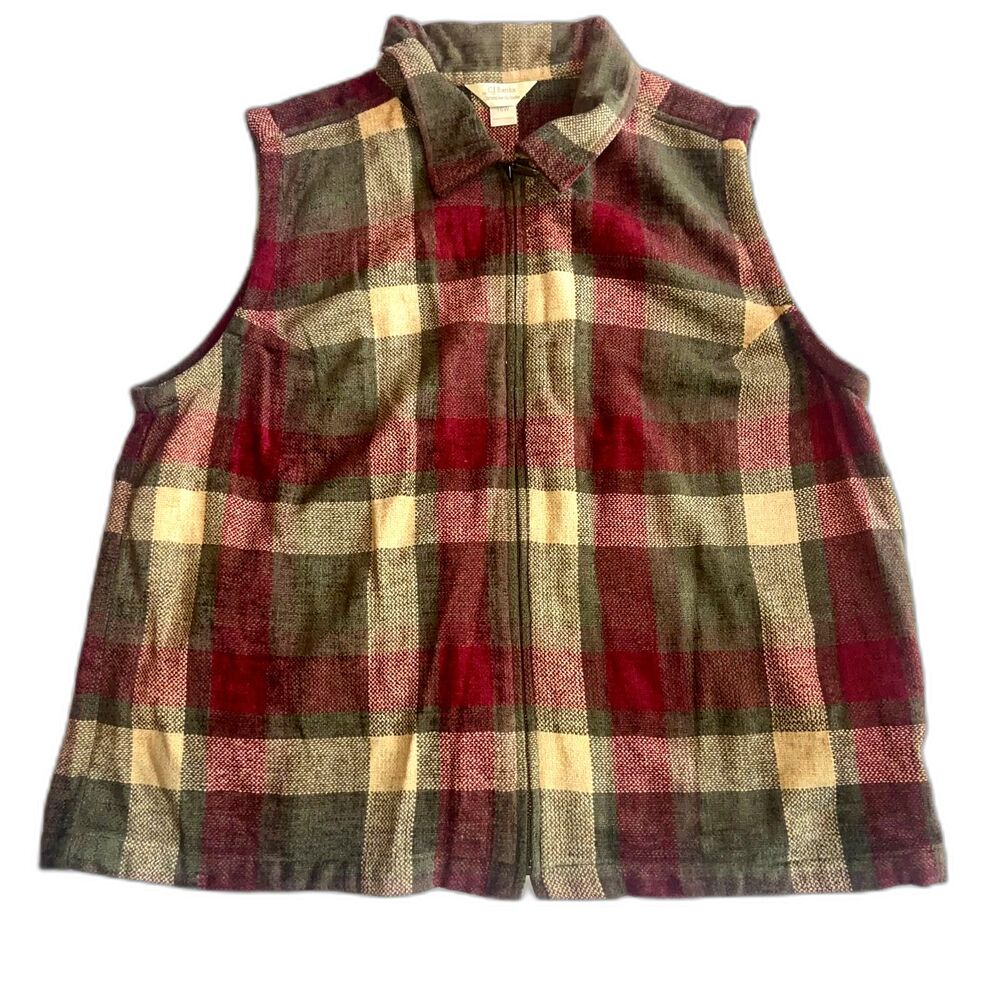Plaid Vest Cottagecore Cabin Outdoors Size 16W Womens Crunchy Granola Indie